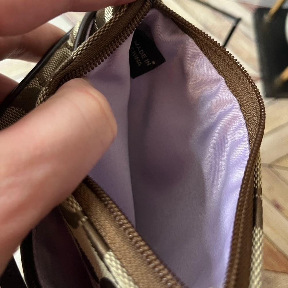 Coach Brown Signature Canvas Wristlet - Picture 8 of 8